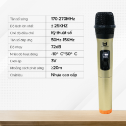 Micro Không Dây Đa Năng BEST SOUND V-W003A màu vàng đen ( Loại 1 Mic )