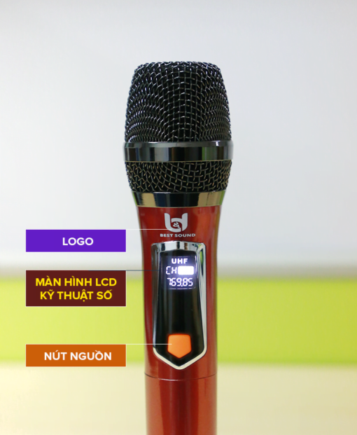 Micro Không Dây Đa Năng BEST SOUND V-W108A màu đỏ, xanh ( Loại 1 Mic ) - Ảnh 6