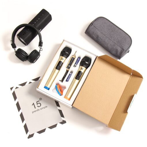 Micro Không Dây Đa Năng BEST SOUND V-W003 màu vàng đen ( Loại 2 Mic )