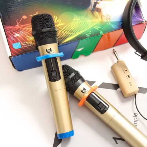 Micro Không Dây Đa Năng BEST SOUND V-W003 màu vàng đen ( Loại 2 Mic ) - Ảnh 8