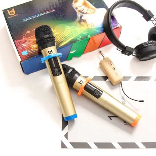 Micro Không Dây Đa Năng BEST SOUND V-W003 màu vàng đen ( Loại 2 Mic ) - Ảnh 6