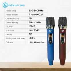 Micro Không Dây Đa Năng BEST SOUND U-W301 màu đỏ, xanh ( Loại 2 Mic )