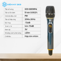 Micro Không Dây Đa Năng BEST SOUND U-WR09A màu đen ( Loại 1 Mic )