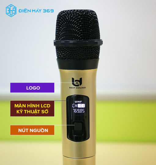 Micro Không Dây Đa Năng BEST SOUND V-W003A màu vàng đen ( Loại 1 Mic ) - Ảnh 4