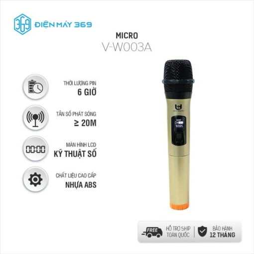 Micro Không Dây Đa Năng BEST SOUND V-W003A màu vàng đen ( Loại 1 Mic ) - Ảnh 3
