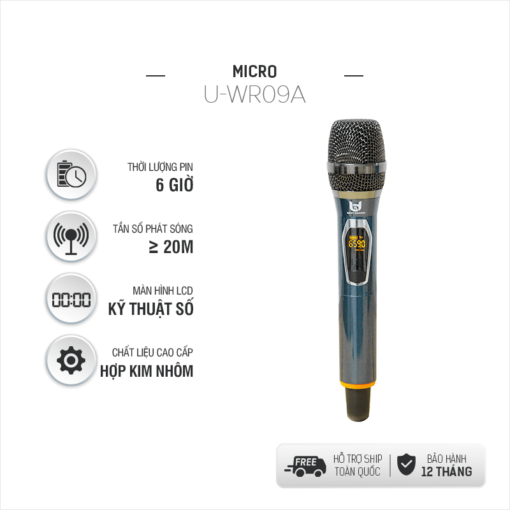 Micro Không Dây Đa Năng BEST SOUND U-WR09A màu đen ( Loại 1 Mic ) - Ảnh 3