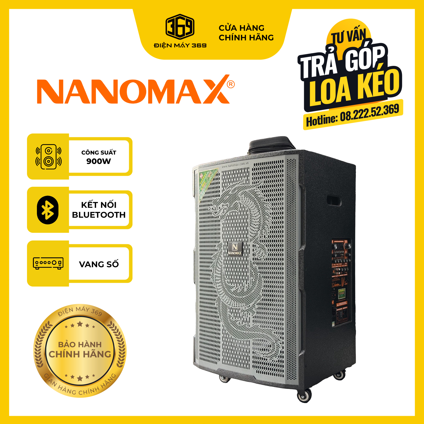 Loa Kéo NANOMAX GT 2024 Bass 50 Công Suất 900W ( Mẫu mới )