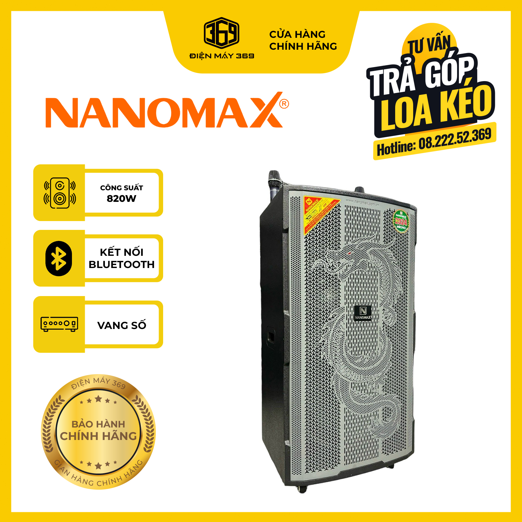 Loa Kéo Công Suất Lớn Bass 50 NANOMAX GT 2024 PRO