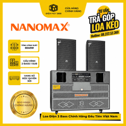 [ ĐẦU TIÊN TẠI VIỆT NAM ] COMBO Loa Kéo Điện 3 Bass Chính Hãng NANOMAX PRO 369i + Full Bass 40 – Công Suất Khủng 6640W Kháng Hú Đến 95%